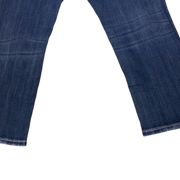 Reduced‼️Miss Me Jeans Size 31 Blue Distressed Rhinestone Sequin Capri Cropped - Picture 12 of 16